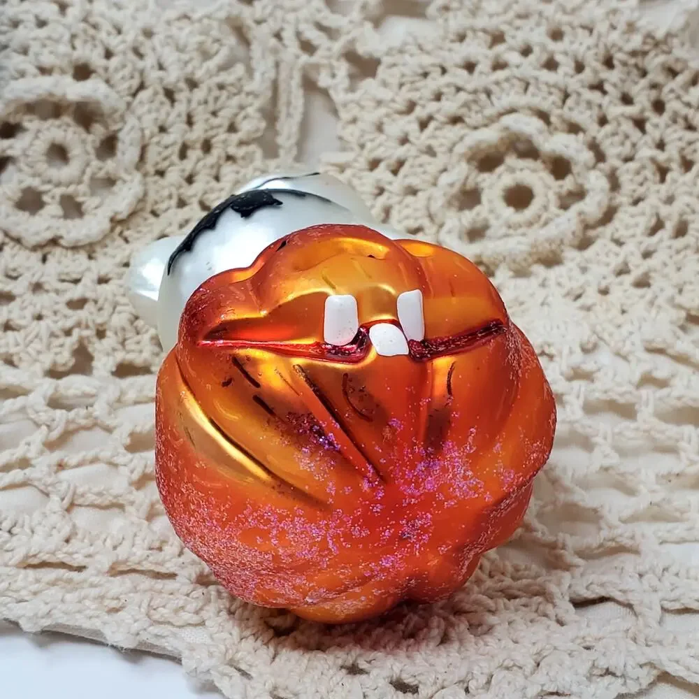 Christopher Radko JACK 'N SPOOK Glass Ghost Pumpkin Bat Halloween Ornament